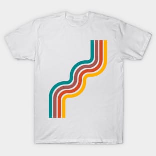 Retro Colorful Curvy Line 2 T-Shirt